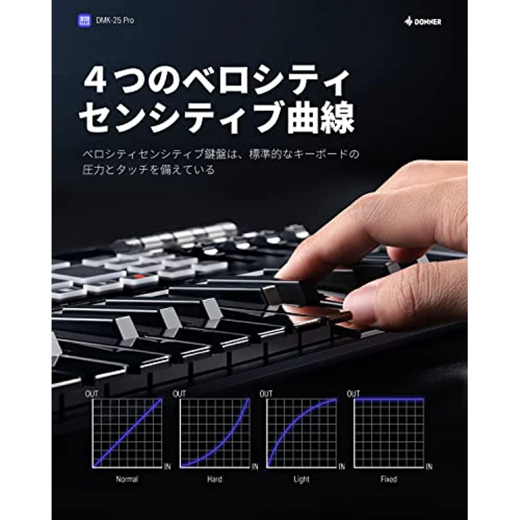 Donner DMK-25 PRO MIDI-Tastatur, Smart Dynamic Scale-Modus, Pitch/Modus-Touch-Modus, Innovatives OLED-Display – Bild 2