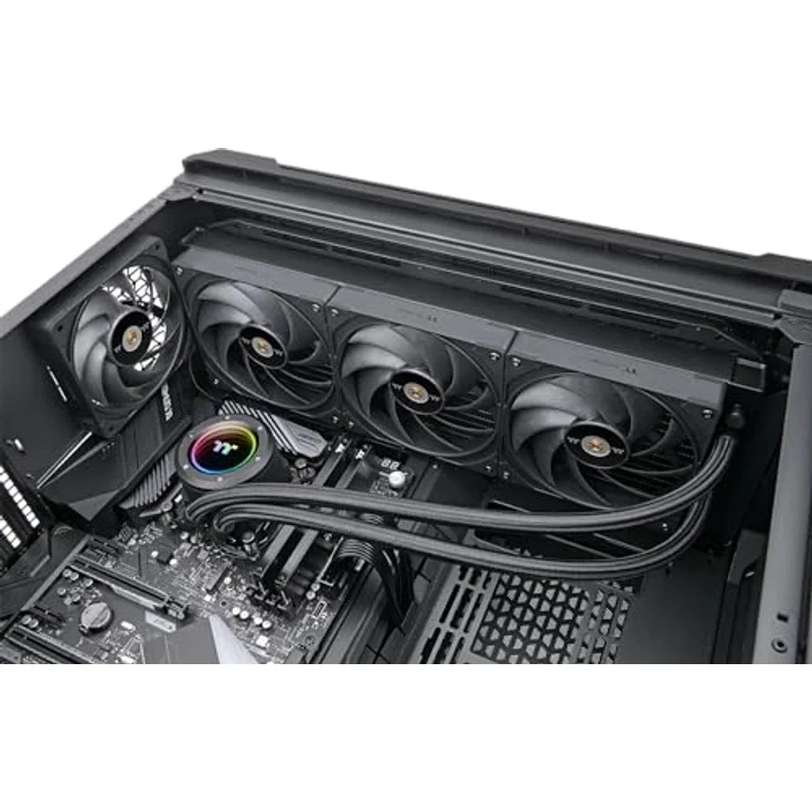 Thermaltake TOUGHLIQUID 420 Pro ARGB All-In-One Liquid Cooler, neu gestaltete Lüfterblätter, 27mm schlanker Radiator – Bild 4