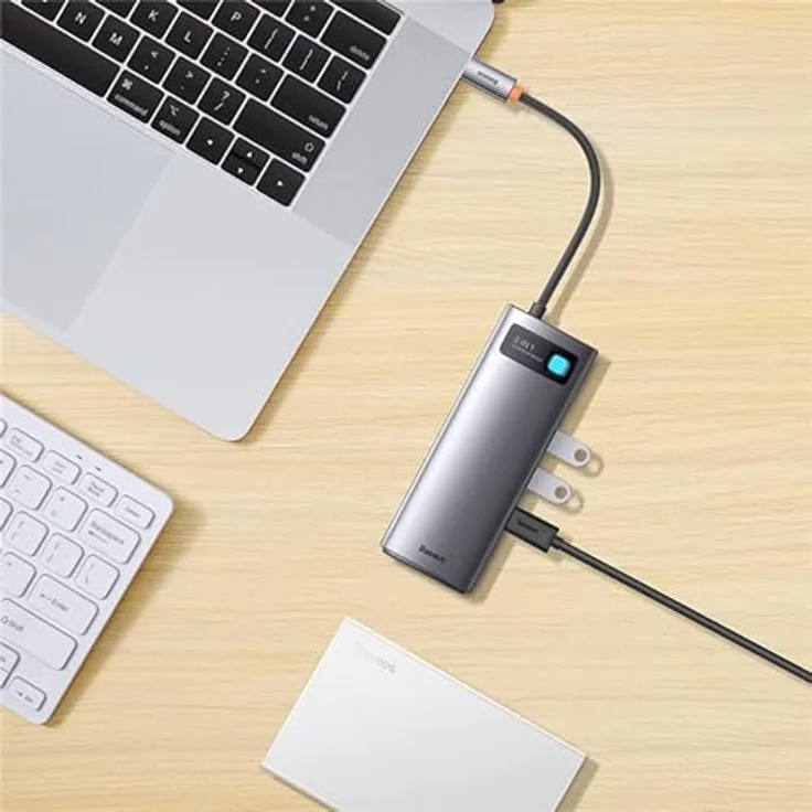 Baseus Hub 8in1 Metal Gleam Serie, USB-C auf 3X USB 3.0 + HDMI + USB-C PD + microSD/SD + VGA – Bild 4