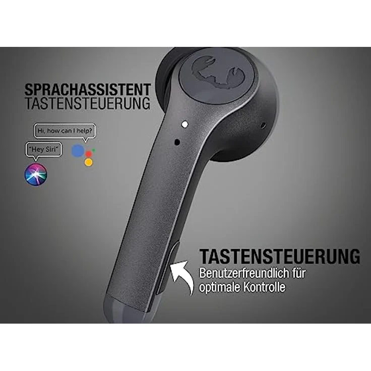 Fresh 'n Rebel Twins 3+ Tip, kabellose In-Ear-Bluetooth-Kopfhörer, kristallklare Musik und Telefonate, In-Ear-Erkennung, Mulitpoint-Bluetooth, 27 Stunden Spielzeit, spritzwasserfest (Storm Grey) – Bild 3