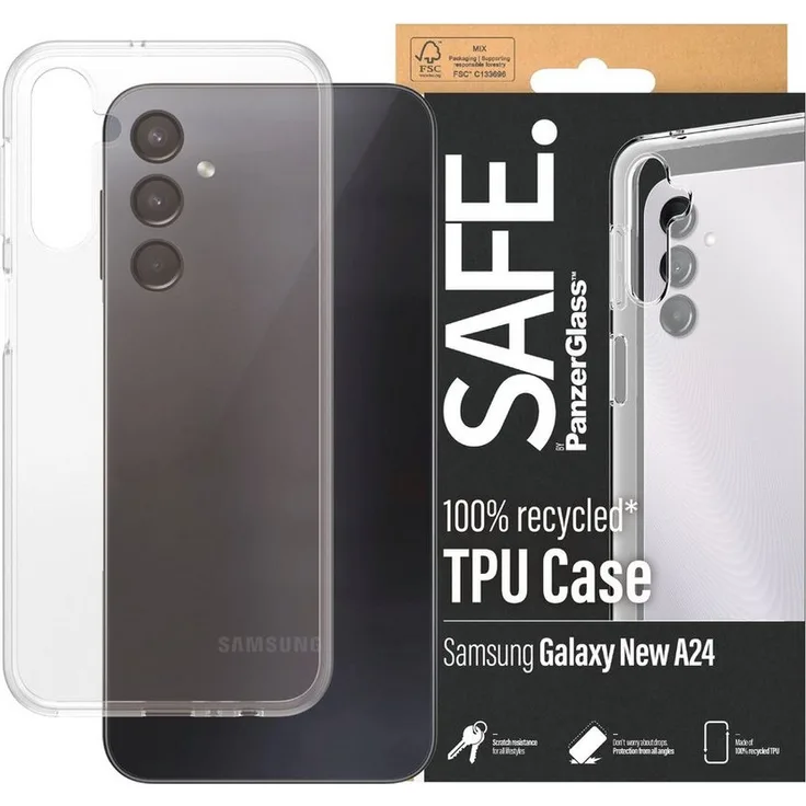 SAFE by PanzerGlass TPU Case, Handyhülle für Samsung Galaxy A24 5G, selbstheilendes Backcover, kratzfest und verfärbungsbeständig