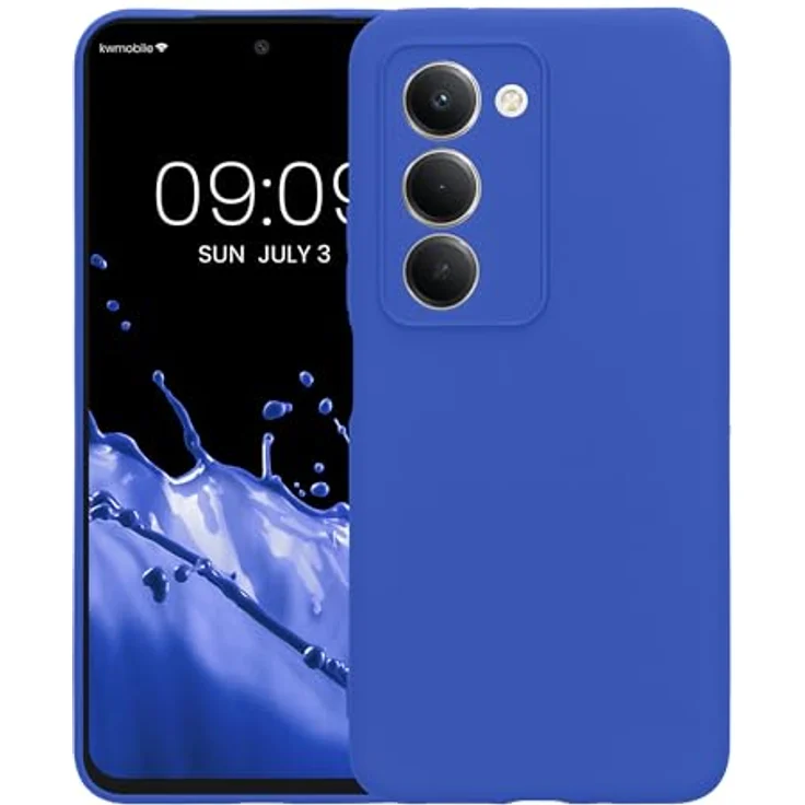kwmobile Handyhülle kompatibel mit Xiaomi Redmi 15 5G - Flexibles Silikon Case in Baltik Blau mit rutschfestem Schutz – Bild 5
