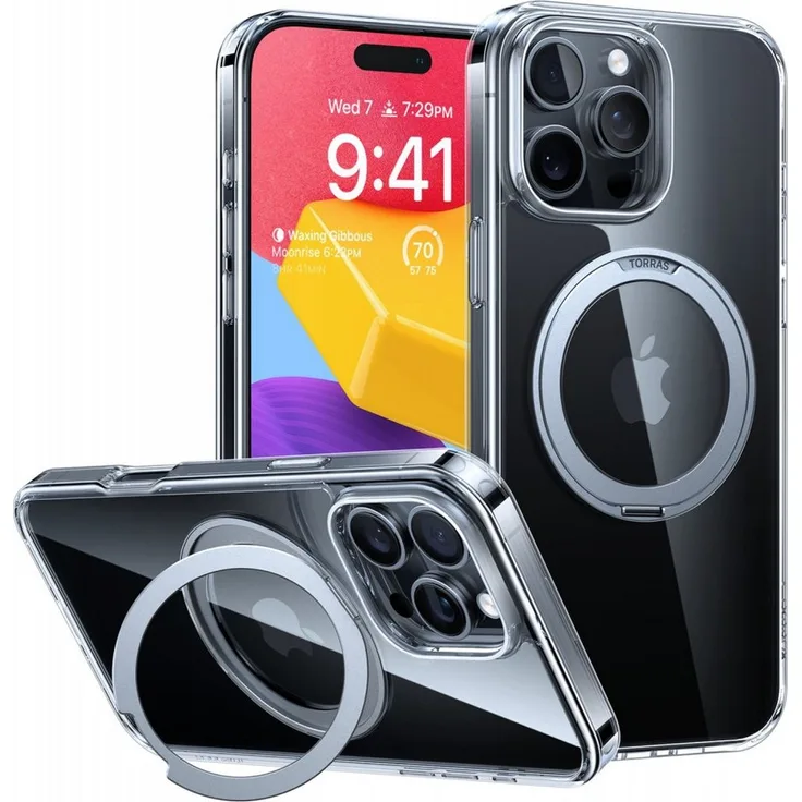 TORRAS Ostand Pro Case für iPhone 16 Pro Max - transparente Schutzhülle mit präziser Passform und leichtem Design