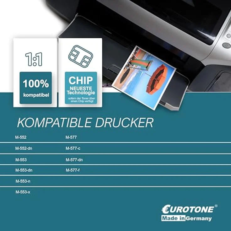 Eurotone Toner kompatibel für HP Color LaserJet M552 M553 M577, Rot/Magenta, ca. 5.000 Seiten Reichweite, ersetzt CF363A 508A – Bild 2