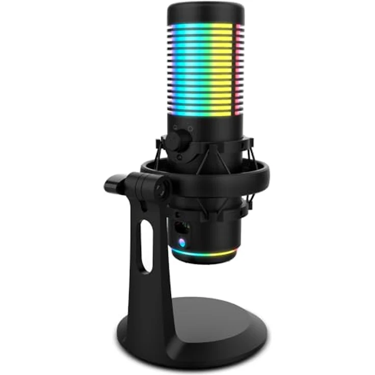 KROM KAZE - HQ Streaming Mikrofon-Kit mit Kugel- und Nierencharakteristik, 2 Kapselkondensatoren, Anti-Shock-Halterung, RGB, Schwarz – Bild 4
