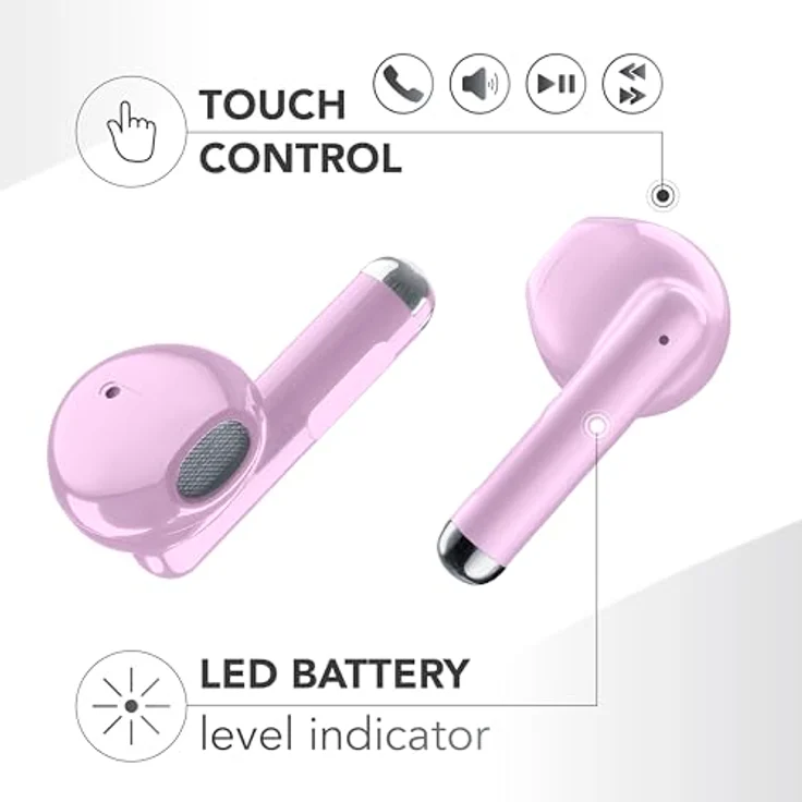 Music Sound Breeze, Kapselartiges Bluetooth-Headset mit True Wireless Stereo (TWS), 64 g, Pink – Bild 2