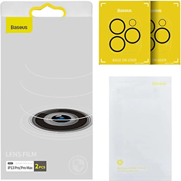 Baseus iPhone 13 Pro/13 Pro Max Camera Full-Frame Lens Film Triple Ca, Displayschutzfolie mit 2 Jahren Garantie – Bild 2