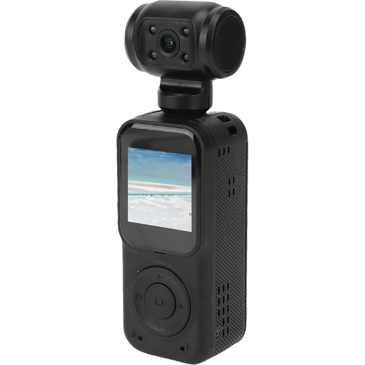 KKmoon 4K-HD-WLAN-fähige Handheld-Actionkamera, 180° drehbares Objektiv, 1,5-Zoll-Bildschirm, ideal für Motorradfahren und Outdoor-Sportarten