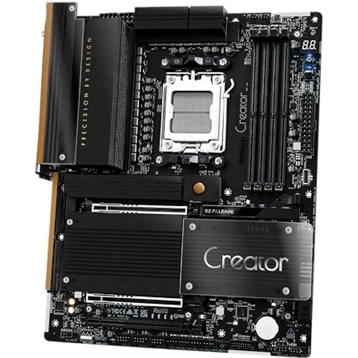 ASRock X870 Taichi Creator AM5 ATX Mainboard, PCIe 5.0, HDMI/USB-C, DDR5, 18+2+1 Phasen-Design, Aluminium-Kühlkörper – Bild 4