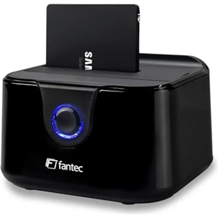 Fantec DS-X1U3-Glanz, USB3.2 Gen1 Dockingstation für 1x 3,5/2,5 Zoll SATA HDD/SSD, Transferraten bis 5 Gbit/s, Hochglanz Kunststoff, schwarz – Bild 4