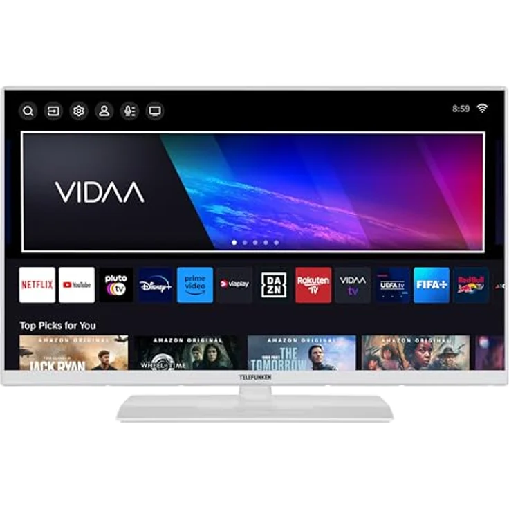 Telefunken Fernseher 32 Zoll Smart TV VIDAA XF32VP750M-W Full HD Fernseher, HDR TV mit Triple-Tuner, LED TV weiß – Bild 1