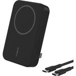 Belkin BoostCharge Pro kabellose Powerbank 10.000 mAh mit Qi2 und integriertem Ständer – Schwarz