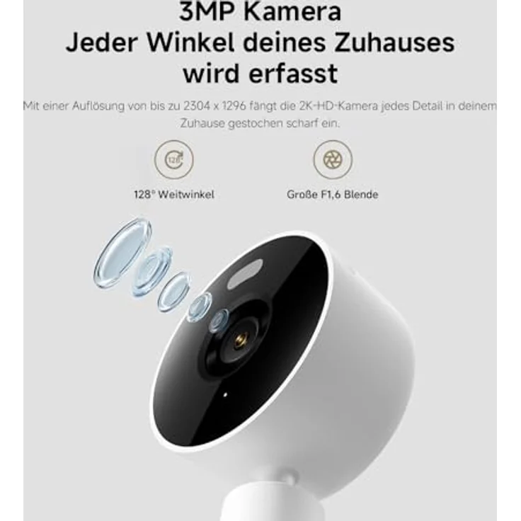 Xiaomi Smart-Kamera C100 2K EU BHR07OGL, Netzwerkkamera mit 3-Megapixel Auflösung, WLAN, Nachtsicht und Zwei-Wege-Audio, Weiss – Bild 3