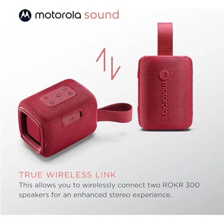 Motorola Sound ROKR 300, tragbarer Bluetooth 5.3-Lautsprecher, 7 W, IP67 wasser- und staubbeständig, 12 Stunden Akkulaufzeit, Rot – Bild 4
