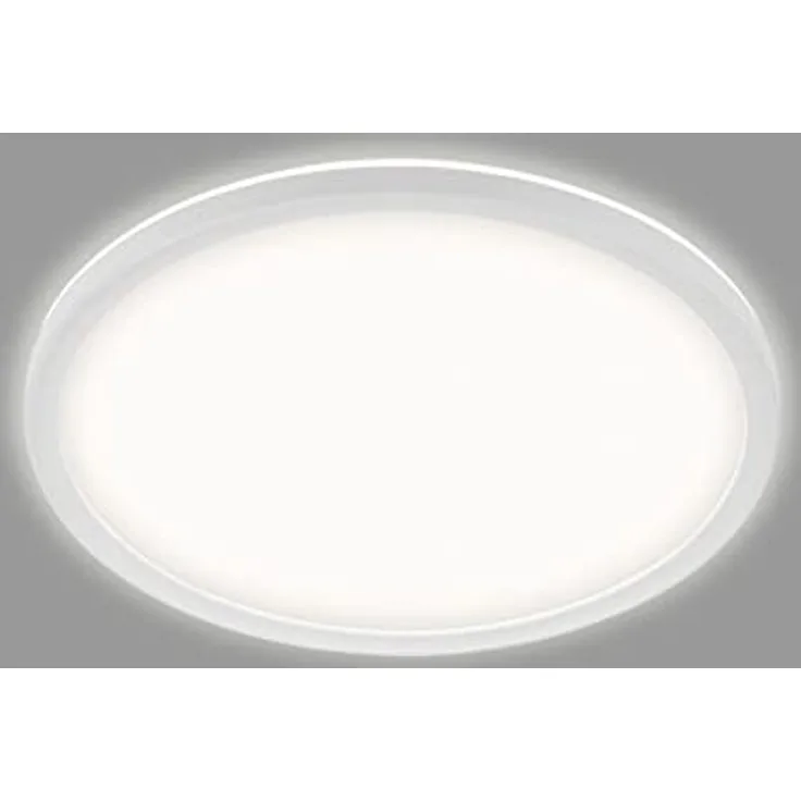 TELEFUNKEN LED Bad Deckenleuchte mit Backlight, IP44 Badezimmerlampe, ultraflach, neutralweißes Licht, Weiß, 290x35 mm (DxH)