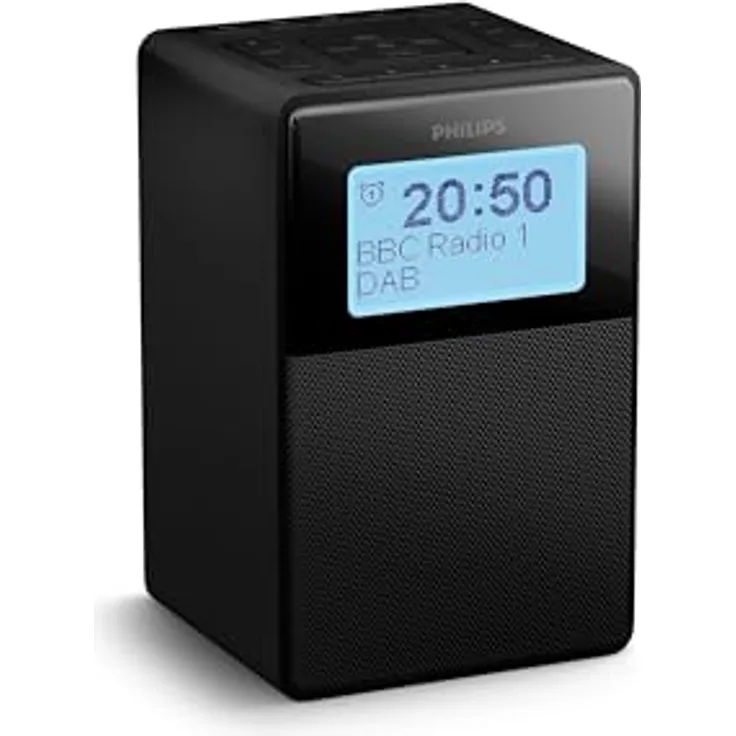 Philips TAR 5100 Uhrenradio, Digitalradio (DAB), FM-Tuner, UKW mit RDS, spritzwassergeschützt, 2,5 W