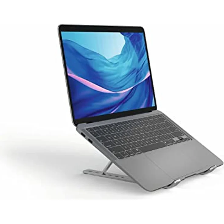 Durable Tischständer für Laptop/Tablet bis 15", faltbar und höhenverstellbar, inkl. Transportbeutel, silber, 505123 – Bild 2