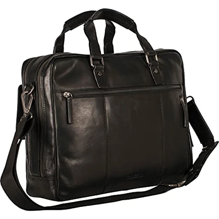 Leonhard Heyden Roma - Aktentasche 2 Fächer. mit Vortasche Leder 15" 41 cm schwarz – Bild 2