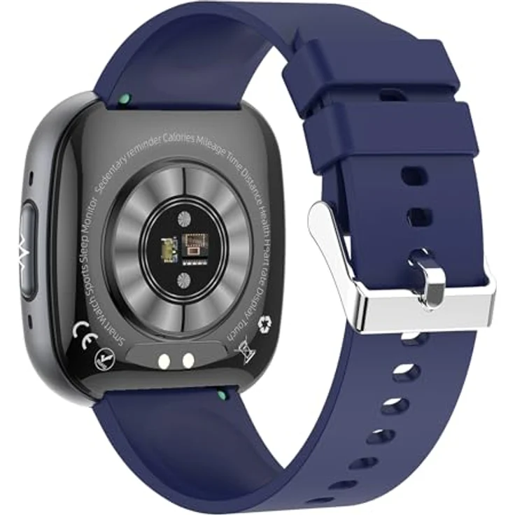 Knauermann NEO 2 (2025), Gesundheitsuhr Smartwatch in Schwarz, EKG, HRV Funktion, Bluetooth, Schlafapnoe, Blutdruck, Silikonband Blau – Bild 4