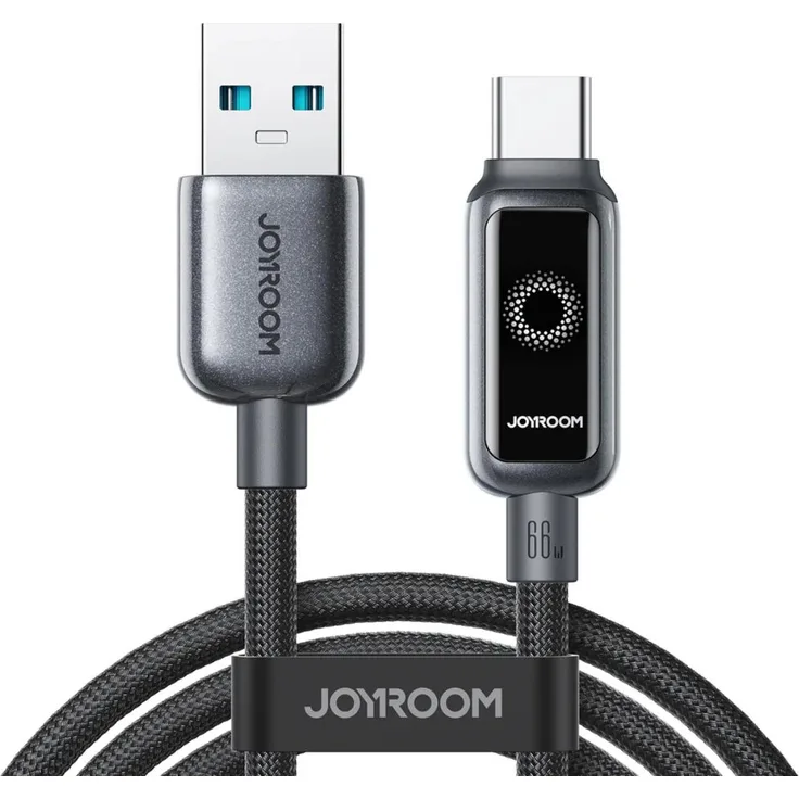 Joyroom S-A55 StarFlight, 66W USB-A auf USB-C Kabel mit automatischer Abschaltung, 1,2 m - Schwarz
