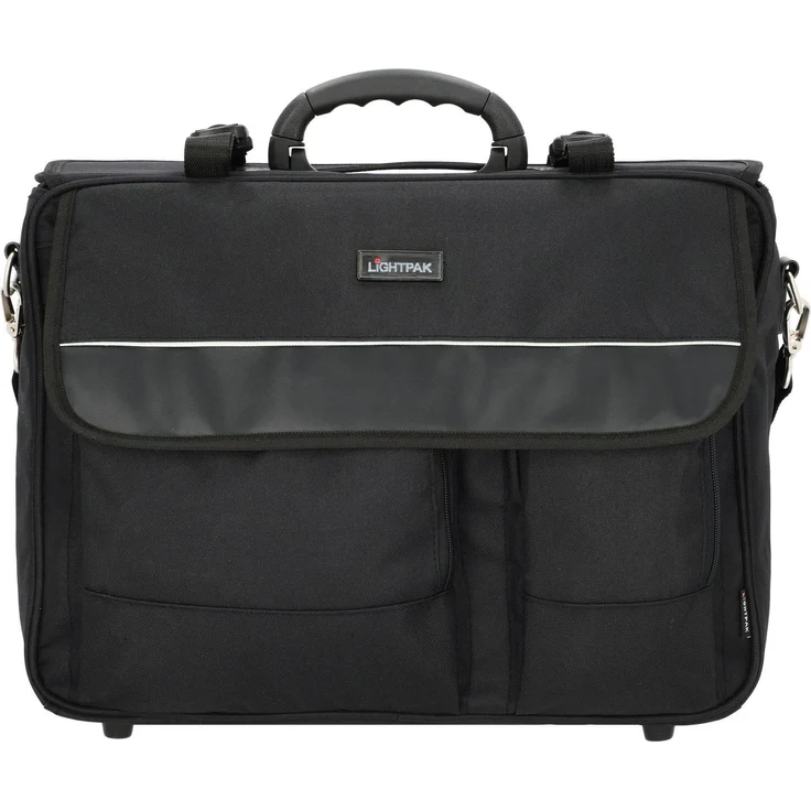 Lightpak Boardcase (17", Universal), Notebooktasche in Schwarz mit gepolstertem Laptopfach, Trolley-Befestigung und Overnight-Funktion