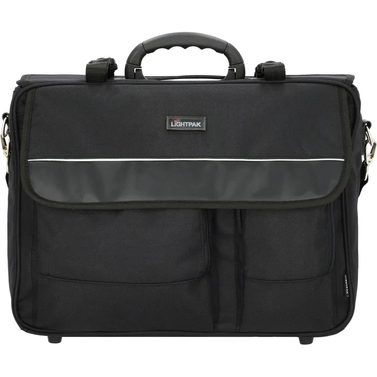 Lightpak Boardcase (17", Universal), Notebooktasche in Schwarz mit gepolstertem Laptopfach, Trolley-Befestigung und Overnight-Funktion