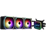 ENERMAX AQUAFUSION ADV ARGB 360mm AIO CPU Wasserkühlung Dual Chamber für Intel LGA1700/AMD AM5 Support 350W+ TDP (3x SquA RGB 120 PWM Lüfter); ELC-AQFA360-SQA, schwarz