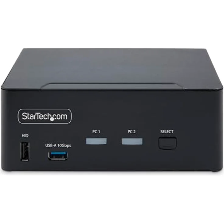 StarTech.com 2-Port Dual-Monitor DisplayPort KVM Switch, DP 1.4, 8K 60Hz / 4K 144Hz, 2X USB 3.2 10Gbps Ports, KVM Umschalter, Schwarz – Bild 3