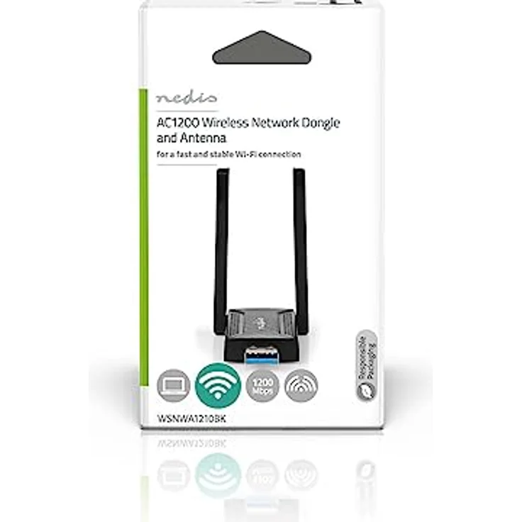 Nedis AC1200 Netzwerk-Dongle, Wi-Fi Dualband 2.4/5 GHz, USB 3.0, für Windows 10/11/8, Wi-Fi Geschwindigkeit bis 1200 Mbps – Bild 4