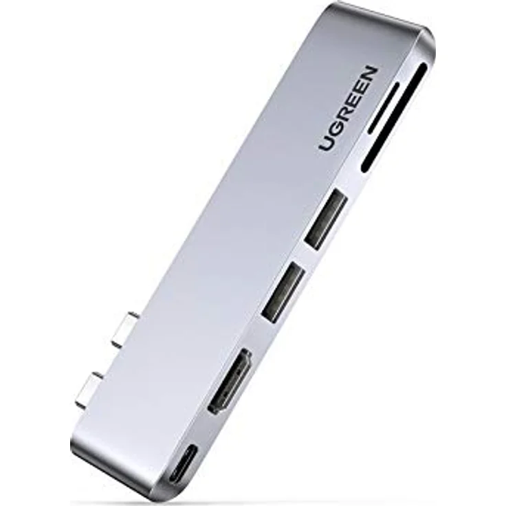 UGREEN 6-in-2-Adapter USB C HDMI 4K kompatibel mit MacBook Pro Air M2 M1 2022 bis 2016, Multiports USB 3.0 5Gbps, Thunderbolt 3 6K Video, 100 W PD, 40 Gbps Übertragung, SD TF Kartenleser – Bild 1
