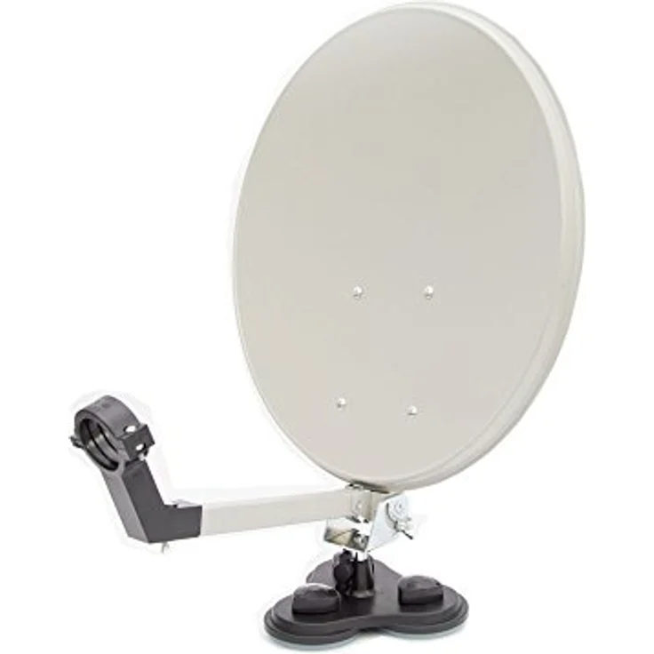 PREMIUM X Camping Satelliten Koffer, Mobil Single LNB mit 10m Kabel, Hellgrau, Dreibein Stativ schwarz, Digital HDTV UltraHD 4K tauglich – Bild 2