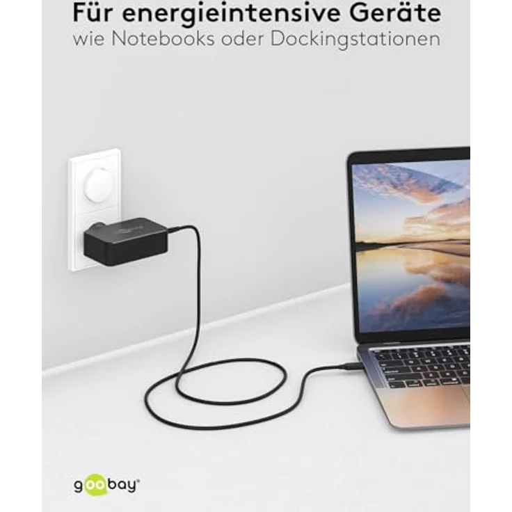 Goobay USB-C-Ladegerät für Laptops 65 W, kompaktes Notebook Netzteil mit Power Delivery 2.0, Schwarz – Bild 6