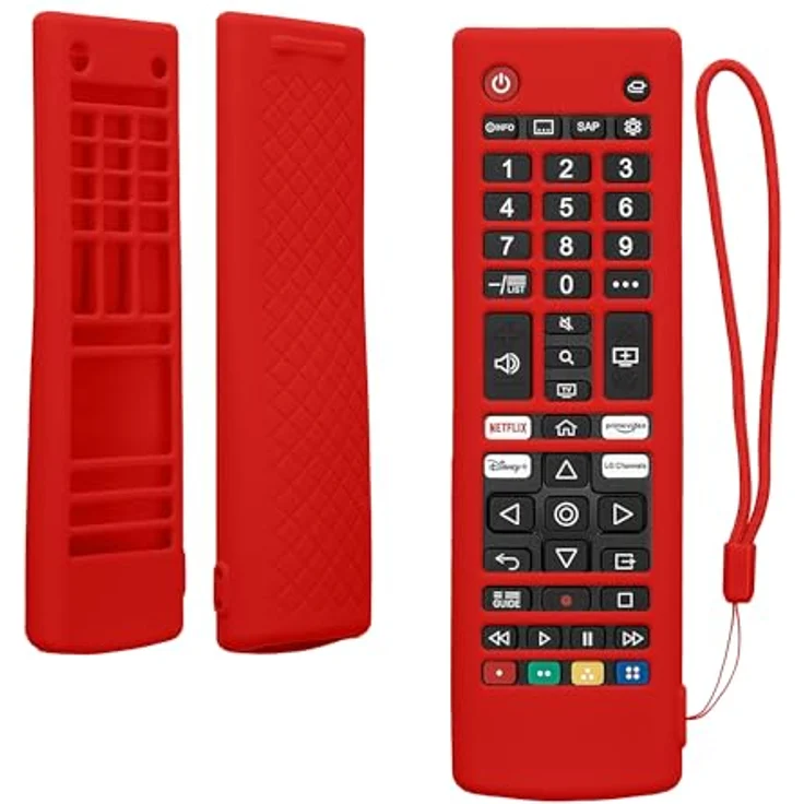 kwmobile Smart TV AKB Hülle Universal-Fernbedienung, Silikon Case, rot – Bild 1