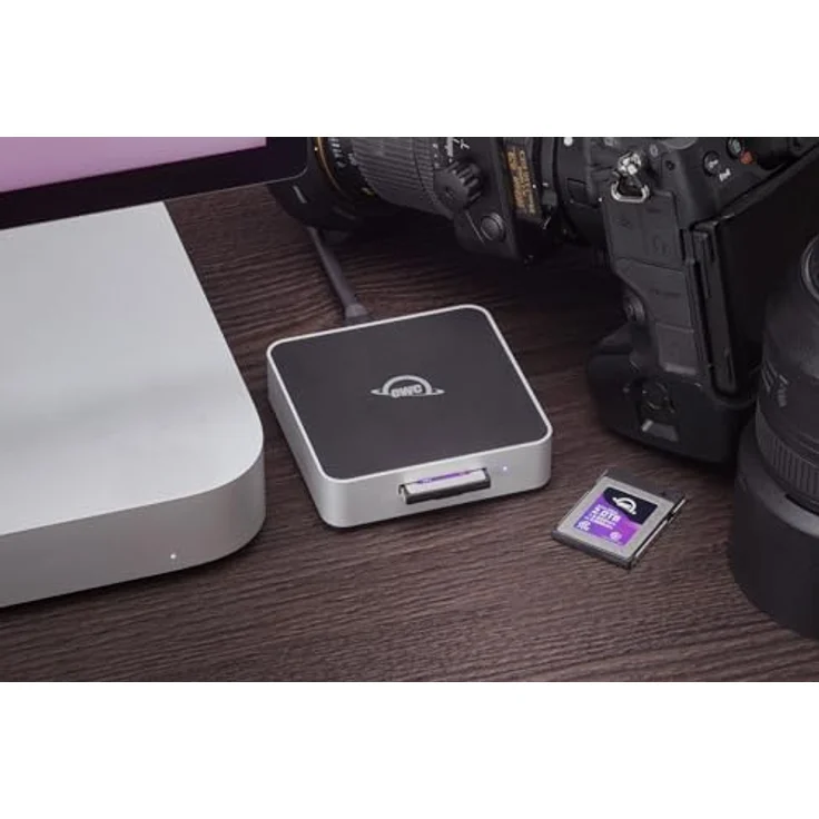 OWC Atlas USB 4 Speicherkartenlesegerät für CFexpress Typ B, bis zu 5000 MB/s, Silber – Bild 2