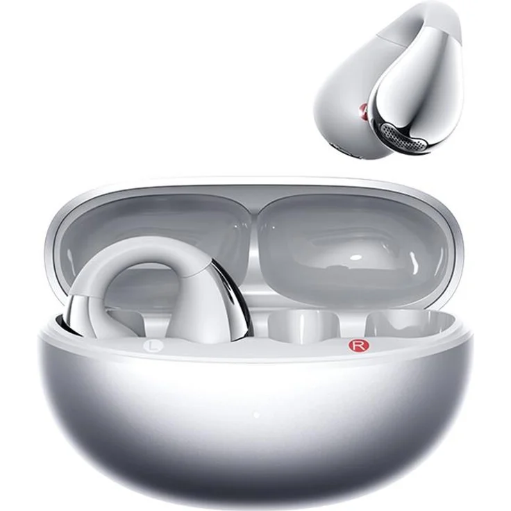 QCY Crossky Clip C30S, kabellose Ohrclip Kopfhörer in silber mit IPX5 Schutz, 40 Stunden Akkulaufzeit und Hi-Res Audio Wireless-Zertifizierung