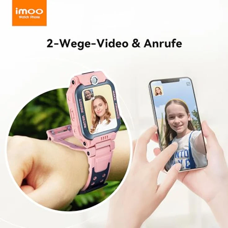 imoo Smartwatch Kinder Watch Phone Z7, 4G Smartwatch mit HD Video, GPS Echtzeitstandort, Schrittzähler und 4 Sportmodi, IPX8 wasserdicht, Rosa – Bild 2