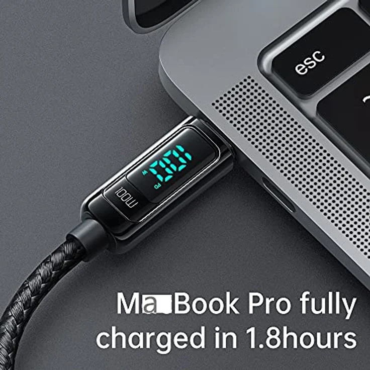Mcdodo CA-8820 100W USB-C auf USB-C Kabel, 1,2m, schwarz, E-Marker Chip, 5A, langlebige Zink- und Nylonkonstruktion, schnell und sicher laden – Bild 3