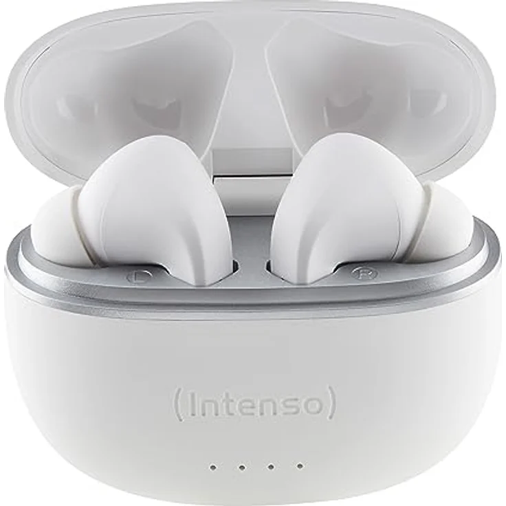 Intenso White Buds - TWS True Wireless Kopfhörer T302A mit Active Noise Cancelling und bis zu 35 Std. Musikwiedergabe – Bild 4