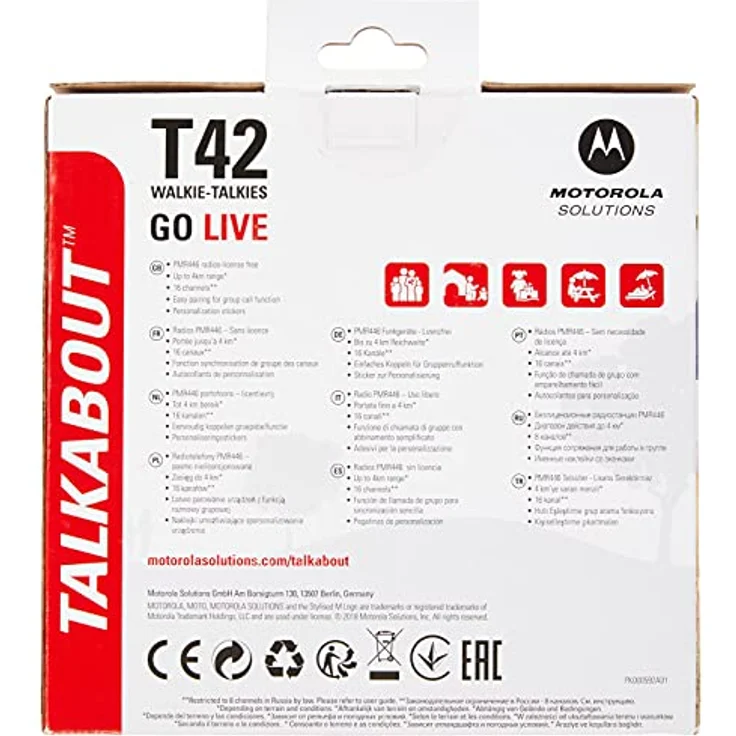 Motorola Talkabout T42 PMR-Funkgeräte (2er Set, PMR446, 16 Kanäle, Reichweite 4 km) rot – Bild 2
