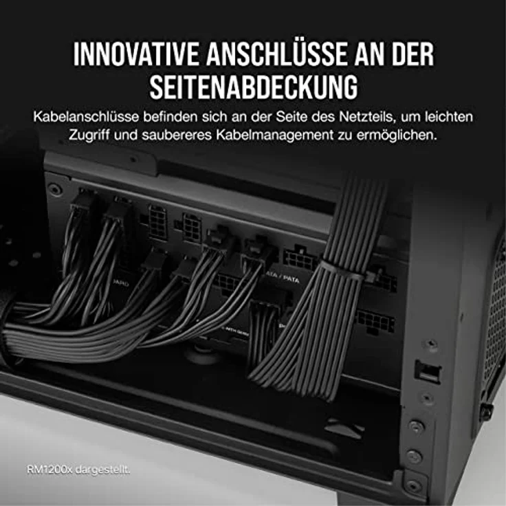 Corsair RM750x Shift Vollmodulares ATX-Netzteil - Modulare Seitenschnittstelle - ATX 3.0- & PCIe 5.0-kompatibel - Null-Drehzahl-Lüftermodus - 105°C-Kondensatoren - 80 Plus Gold-Effizienz - Schwarz – Bild 3