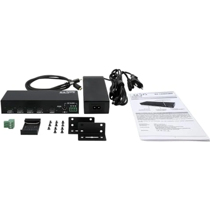 Exsys EX-12294HMS 4 Port USB 3.2 Metall HUB, 4x USB-C mit 15KV ESD Schutz, bis zu 3A pro Port, Wand- und Rackmontage – Bild 4