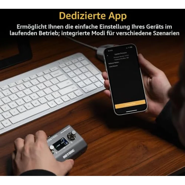 HOTONE BT MIDI Fußcontroller Pedal, 2-Tasten Wireless Controller mit Bluetooth und wiederaufladbarem Akku, bis zu 12 Stunden Laufzeit – Bild 5