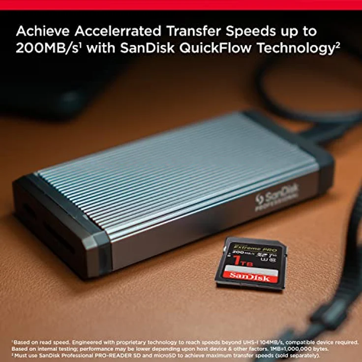 SanDisk Extreme PRO SDXC UHS-I Speicherkarte 1 TB (V30, Übertragungsgeschwindigkeit 200 MB/s, U3, 4K UHD Videos, SanDisk QuickFlow-Technologie, temperaturbeständig) – Bild 2