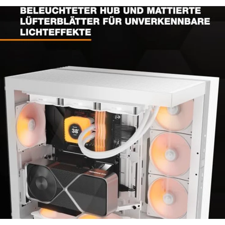 be quiet! LIGHT WINGS LX 140mm PWM Reverse Triple Pack White, Gehäuselüfter mit Sleeve-Lager und umgekehrten Lüfterblättern – Bild 4