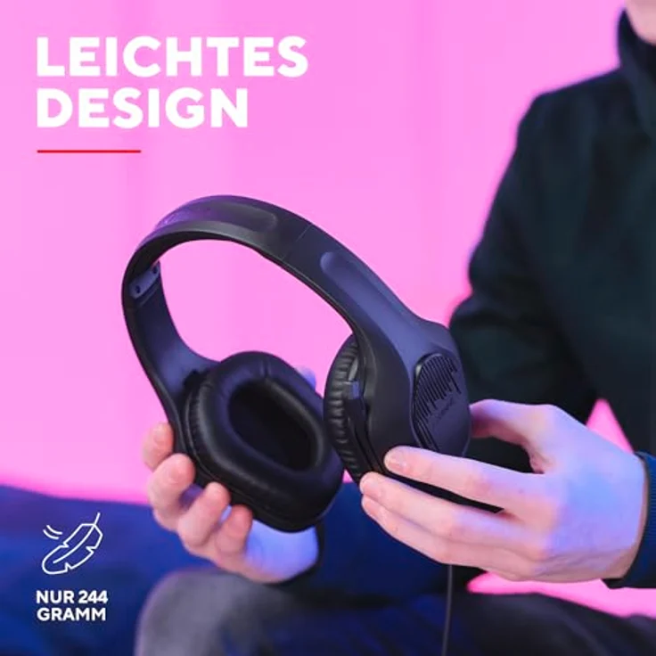 Trust Gaming GXT 418 Rayne Leichtes Gaming Headset für PC Xbox PS4 PS5 Switch Mobile, 50-mm-Treiber, 2-m-Kabel, 3,5-mm-Audioanschluss, Schwarz – Bild 3