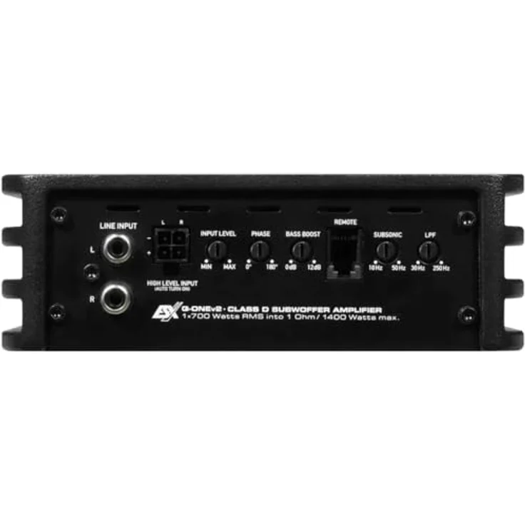ESX ESX Q-ONEv2, Mono Class-D Verstärker mit 1400 Watt Leistung, einstellbaren Filtern und Fernbedienung für Subwoofer – Bild 3