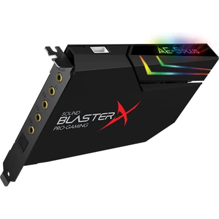 CREATIVE Sound BlasterX AE-5 Plus SABRE32 Hochauflösende PCI-e-Gaming-Soundkarte und DAC mit 32-Bit / 384 kHz, Dolby Digital und DTS mit bis zu 122 dB Rauschabstand, RGB-Aurora-Beleuchtungssystem – Bild 3