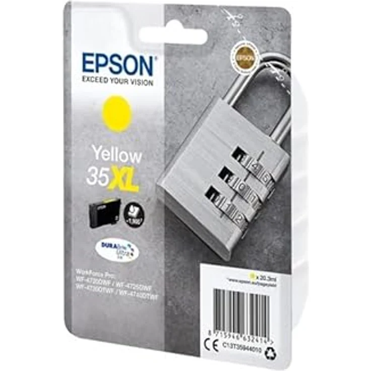 Epson Original 35XL Tinte Schloss (WF-4720DWF WF-4725DWF WF-4730DTWF WF-4740DTWF) gelb – Bild 3