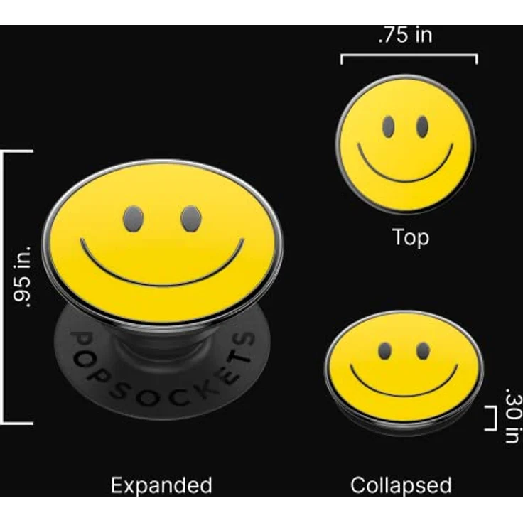 PopSockets PopGrip - Ausziehbarer Sockel und Griff mit einem Austauschbarem Top für Smartphones und Tablets - Enamel Be Happy – Bild 4
