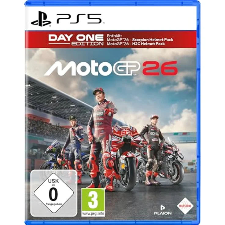 Milestone MotoGP 26 Day One Edition, PS5-Spiel mit Arcade- und Pro-Modus, inkl. Scorpion und HJC Helm DLC – Bild 1